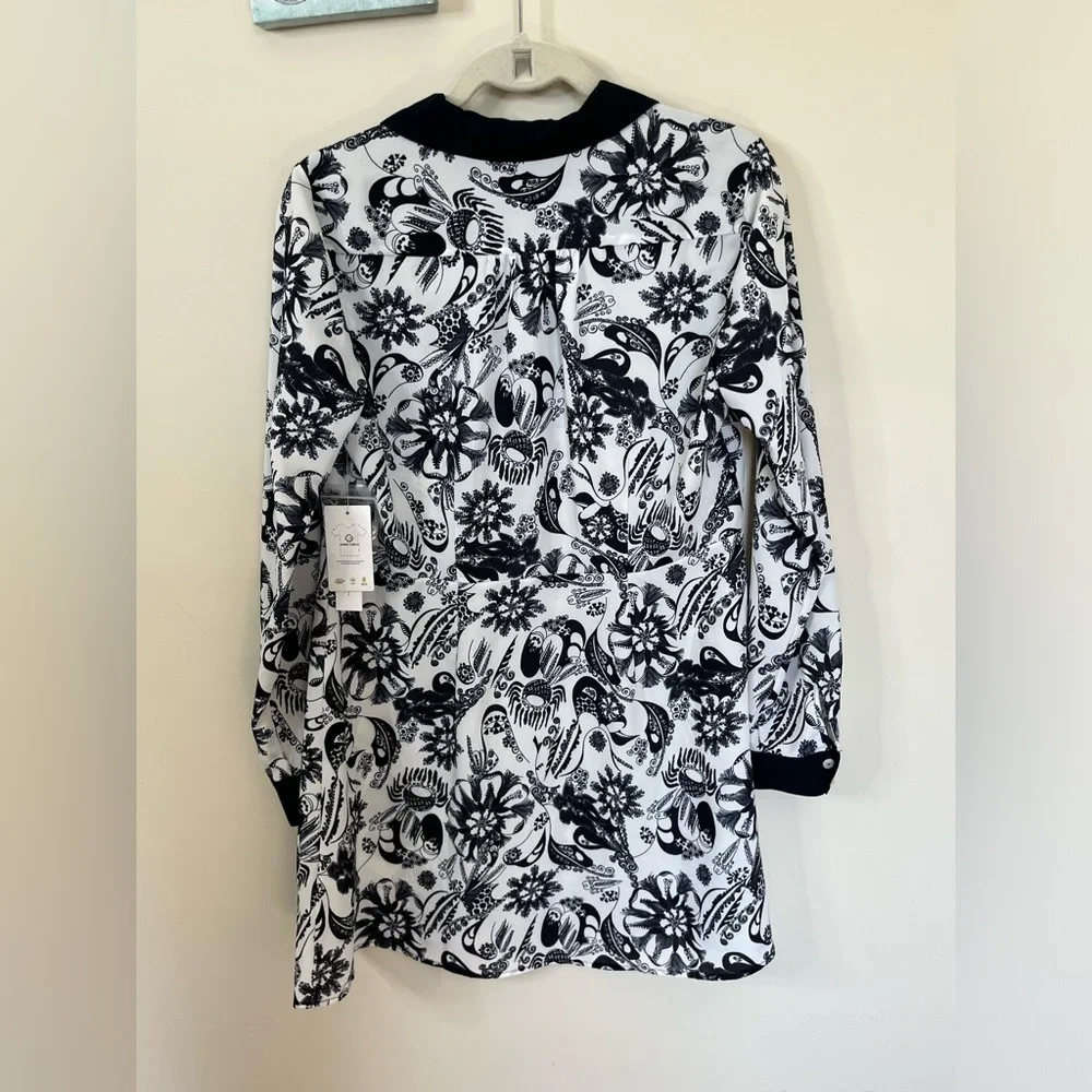ModCloth Pretty In Ink Black and White Shirtdress New with Flaw Size Sma…